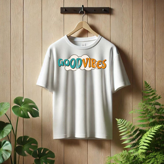 GOOD VIBES GREAT LIFE Drop Shoulder T-shirt.